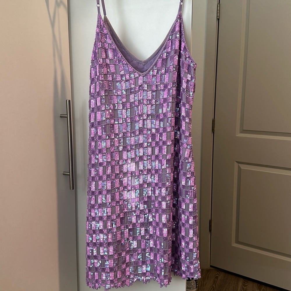 Retrofete sequin slip dress